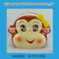 Placa de pão de cerâmica criativa com figura de macaco